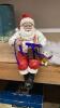 (2) DIFFERENT FABRIC MACHE SANTA SHELF SITTERS - 3