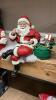 (2) FABRIC MACHE SANTA SHELF SITTERS - 2