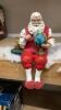 (2) FABRIC MACHE SANTA SHELF SITTERS - 3
