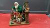KIRKLAND FABRIC MACHE SANTA BY FIREPLACE - 2