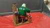 KIRKLAND FABRIC MACHE SANTA BY FIREPLACE - 3
