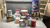 TOTE OF ASSORTED TINS