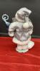 ANTIQUE PORCELAIN WHITE W/ BLUE SANTA - 2