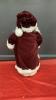 ANTIQUE PORCELAIN SANTA W/ BURGUNDY CAPE & HAT - 2