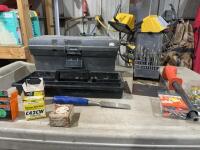 Toolbox with drill bits and fasteners