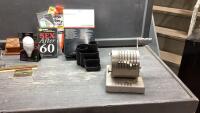 BOX W/BBQ COVER, PEN HOLDER, LETTER BOX, VINTAGE PAYMASTER,