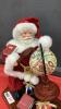 ANTIQUE PORCELAIN SANTA ON WOOD BASE - CHECKING OUT HIS ROUTE! - 2