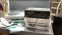(2) BOXES - JVC TURNTABLE, TUNER, AMP, TAPE DECK + TECHNICS TAPE DECK
