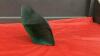 GREEN GLASS DECOR W/ HUMMINGBIRD ENGRAVED ON IT - 2