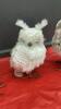 (3) WHITE FLUFFY OWL DECOR - 2
