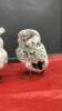 (3) WHITE FLUFFY OWL DECOR - 3