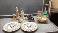 (2)FLATS - PEANUT BUTTER JARS, FIGURINES, GOEBEL PLATES