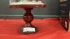 HOLIDAY CLOCHE - SNOWMAN UNDER GLASS ON METAL PEDESTAL BASE - 2