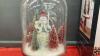 HOLIDAY CLOCHE - SNOWMAN UNDER GLASS ON METAL PEDESTAL BASE - 3