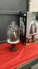 HOLIDAY CLOCHE - SNOWMAN UNDER GLASS ON METAL PEDESTAL BASE - 4