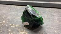 (1)CHUNK OF VOLCANIC GREEN COLOURED GLASS