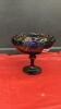 IRREDESCENT BLUE CARNIVAL GLASS BOWL