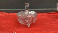 SMALL PINWHEEL CRYSTAL CANDY DISH W/ LID