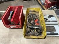 Two boxes of Allen, wrenches and miscellaneous sockets and tools