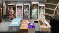BOX W/(8) PORCELAIN DOLLS