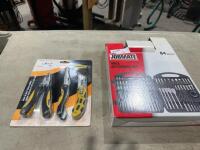 Knife and multitool combo plus drill accessory set