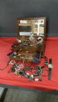 JEWELRY BOX FILLED W/ COSTUME JEWELRY