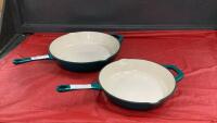 (2) TRAMONTINA ENAMELED CAST PANS