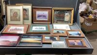 BOX OF FRAMED PRINTS - RANCHING, FARMING, COCA-COLA,