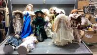 (2)BOXES OF PORCELAIN DOLLS
