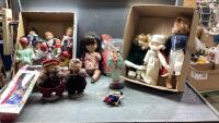 (2)BOXES OF A VARIETY OF DOLLS