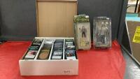 BOX OF MAGIC "THE GATHERING" TRADING CARDS, LORD OF THE RINGS AND TWILIGHT FIGURINES