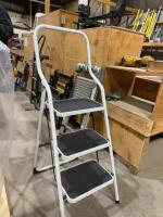Three step folding ladder