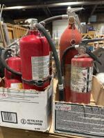 Six fire extinguishers