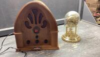 VINTAGE LOOKING MAGNASONIC RADIO + ANNIVERSARY CLOCK