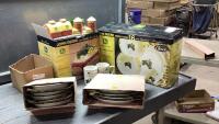 (3)BOXES - JOHN DEERE DISH SET, COOKIE JAR