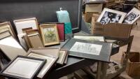 (2)BOXES OF FRAMED PICTURES + FRAMES
