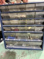 Steel frame organizer and contents