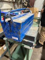 One steel toolbox, and two steel organizers