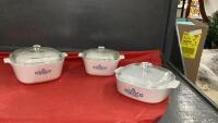 VINTAGE CORNING WARE CASSEROLES - BLUE CORNFLOWER