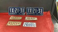 LICENSE PLATES - (4) MOTORBIKE AND FRONT & BACK 1972 AB PLATES