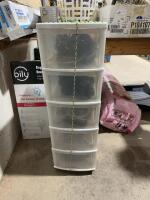 Five drawer upright storage Contents are mostly electrical wire