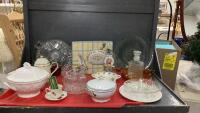 MISC KITCHEN WARE - SOME VINTAGE, IN LARGE LIDDED TOTE