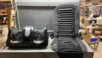 FOOT MASSAGER AND A VEHICLE 12V COOLING SEAT COVER
