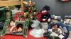 CHRISTMAS DECOR - CENTRE PIECE W/ ANGEL, SNOWMAN IN BOXES, STRING OF BATTERY LIGHTS, NATIVITY WALL HANGING - 3