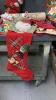 TOTE W/ CHRISTMAS DECOR - STOCKINGS, SMALL RUG, - 4