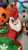 LARGE SANTA IN SLEIGH BLOW UP (BLOWER NOT WORKING) LIGHTED OLAF AND PUMPKIN YARD BLOW UPS - 2