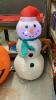LARGE SANTA IN SLEIGH BLOW UP (BLOWER NOT WORKING) LIGHTED OLAF AND PUMPKIN YARD BLOW UPS - 3