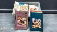 SMALL TOTE OF COOKBOOKS