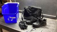 RECYCLE TUB W/ CURLING SHOES + GLOVES
