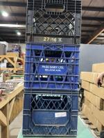 Three nylon dairy crates